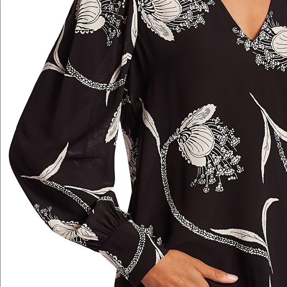 joie - long sleeve v neck blouse - Picture 5 of 8